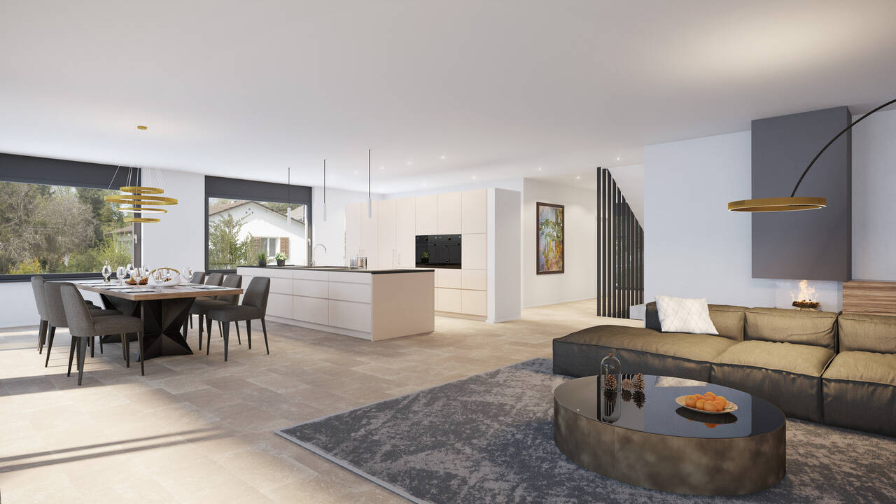 2 / 2A - Wohnfläche und Materialisierung verschmelzen im Raum