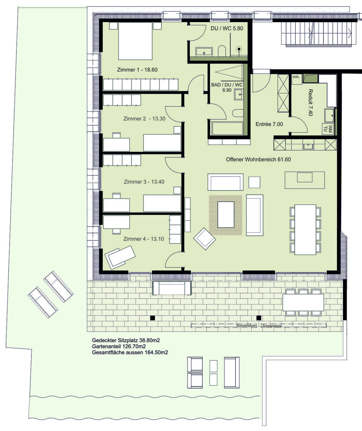 Grundriss Gartenwohnung B2 Grundriss Gartenwohnung B2